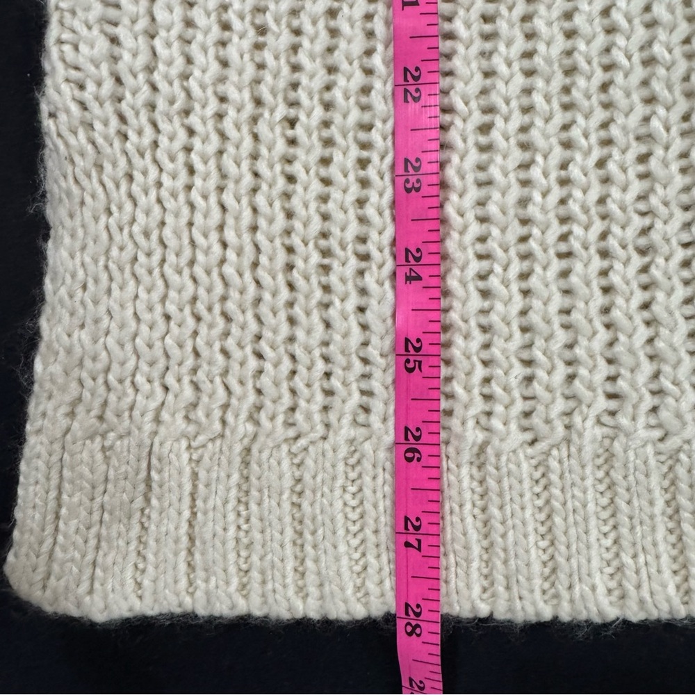 Cream Chunky Knit Sweater with Floral Accents - Picture 11 of 11